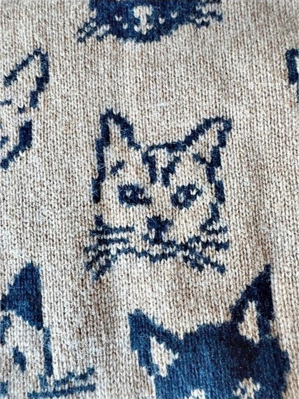 Boden Heather Jacquard Sweater Cat Print Crewneck Sweater - Picture 7 of 8